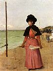 Ernest Ange Duez An Elegant Lady On The Beach painting